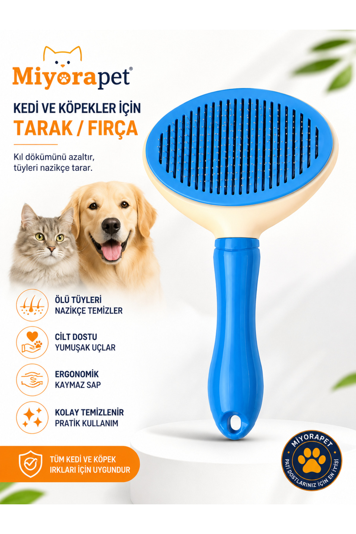 KEDİ TÜY TARAĞI BASMALI-PEMBE