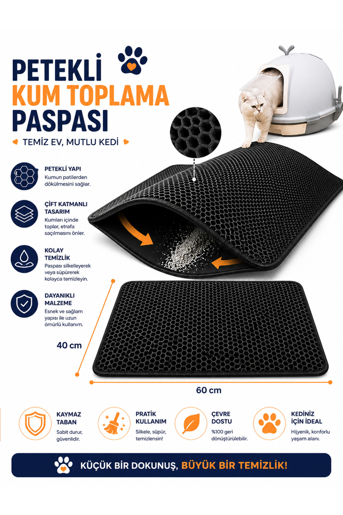 KEDİ TUVALET ÖNÜ PASPASI